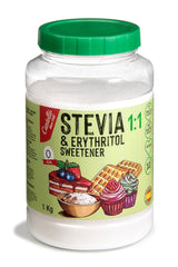 Stevia + eritritolo 1:1 sostanza nutriente | 1G = 1GZucker | 100% Natürlicher Zuckerersatz - 0 Kalorien - 0 Glykämischer Index - Keto Und Paleo - 0 Netto-Kohlenhydrat - Kein GVO - Castello since 1907-1 Kg Dolcificanti Naty Shop Default Title