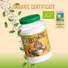 Eritritolo biologico naturale, 10G = 7G zucchero, 1 Kg Dolcificanti Naty Shop