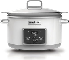 Pentola a cottura lenta digitale Crock-Pot Saute con Duraceramica 5 litri, CSC026X Pentola a cottura lenta Naty Shop Bianco 5 litri