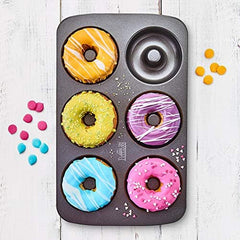 Birkmann, Easy Baking, Donutblech, Backform Für 6 Donuts, Mit Hochwertiger Antihaftbeschichtung, Ø 9 Cm, Mit Rezept, 881631 Stampi e vassoi per cuocere Naty Shop