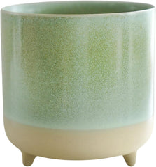 Ghiveci, ceramică, verde mentă, mat, reactiv, Î 8,5 cm x A 8 cm