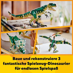 LEGO Creator T.Rex, Dino triceratopo o pterodattilo trasformabile 3-in-1, modello di dinosauro mobile per bambini, regalo per ragazzi e ragazze 31151 Set di costruzione Besuche den LEGO-Store