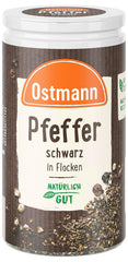 Ostmann Gewürze - Schwarze Pfefferflocken | Grober Pfeffer für intensive-schwarfen Gesmack | Mit praktischem Streuaufsatz | 25 g in Der Streudose