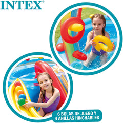 Intex Rainbow Ring Play Center - Piscina fuori terra per bambini - Piscina per bambini - 297 x 193 x 135 cm - Da 3+ anni 57453NP Multicolor 297x193x135 cm