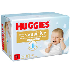 Salviette per neonati Huggies Pure Extra Care Sensitive, 99% acqua, senza plastica, senza profumo