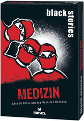 Moise. Black Stories Medicine - 50 de puzzle-uri cu cazuri din lumea medicinei, un joc de cărți despre crime cu variante de joc și jetoane de punctaj, un joc de puzzle pentru adolescenți și adulți.