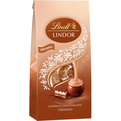Cioccolata Lindt | Borsa tiramisù LINDOR | 137g| 11 palline di cioccolato al latte con ripieno di tiramisù che si scioglie in bocca | Dono di cioccolato