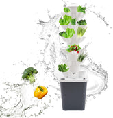 Torre idroponica da 30 capsule, sistema di coltivazione idroponica da giardino, kit di coltivazione idroponica verticale a 6 livelli, torre aeroponica con pompa di idratazione, adattatore e letto di semina (Grigio)