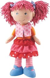 HABA Puppe Lilli-Lou – Weiche Stoffpuppe ab 18 Monaten – 30 cm mit Kleidung & Haaren – Ideale Spielgefährtin für Kleinkinder – 1302842001