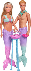 Simba 105733524 - Famiglia di sirene Steffi Love, bambola sirena incinta con Kevin nei panni di una sirena, con culla, bambole da vestire da 29 cm, bambole da gioco, per bambole dai 3 anni in su Naty Shop