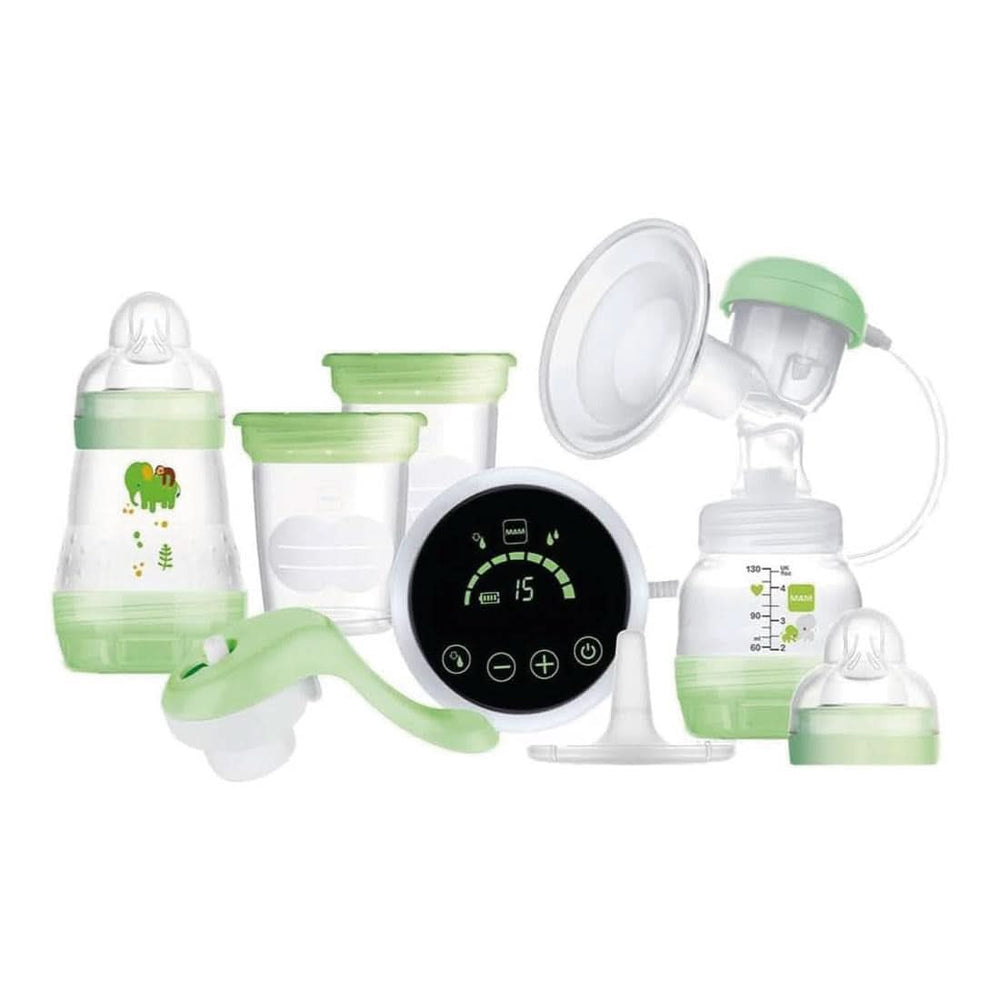 MAM Tiralatte elettrico e manuale 2 in 1, con 9 livelli di stimolazione, contiene 2 biberon, easy start, verde Accessori Alimentazione e Allattamento Bebe Naty Shop