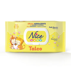NICE Salviette umidificate per neonati 72 pezzi Con coperchio Talco Profumo Materiali naturali Pulizia delicata Bambino 1pz