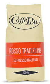 Caffè Poli Rosso | Traditioneller Espresso | Italienische Espressobohnen | Ideal für Kaffeevollautomaten, Siebträger und Espressomaschinen | 1 x 1 kg