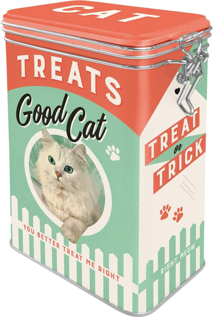 Nostalgic-Art Cutie cu aromă retro, 1,3 l, Good Cat Treats - idee de cadou pentru proprietarii de pisici, în design vintage, în design vintage Cutii depozitare alimente Naty Shop Titlu implicit