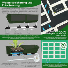 Hängende Vertikale Wand Pflanze, Vertikale Pflanzenwand Balkonbar Pflanzenwand Indoor mit Smart-Timer und Wasserpumpe Blumentopf Wand für Hof Garten Balkon Home Decor