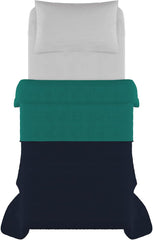 Lenjerie de pat italiană Estivo pat simplu, lenjerie, Aqua, 170 X 270 Cm Plapumi si pilote Naty Shop