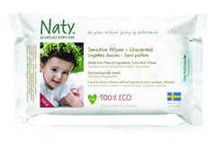 Eco by Naty Baby Care, salviettine umidificate biologiche per neonati, senza profumo, 56 pannolini