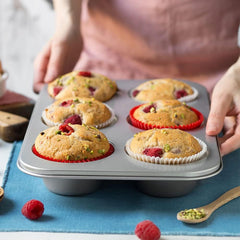 Teglia 6 Jumbo Muffin Ø 9 Cm - 34 X 22 X 4,5 cm Stampi e teglie Naty Shop