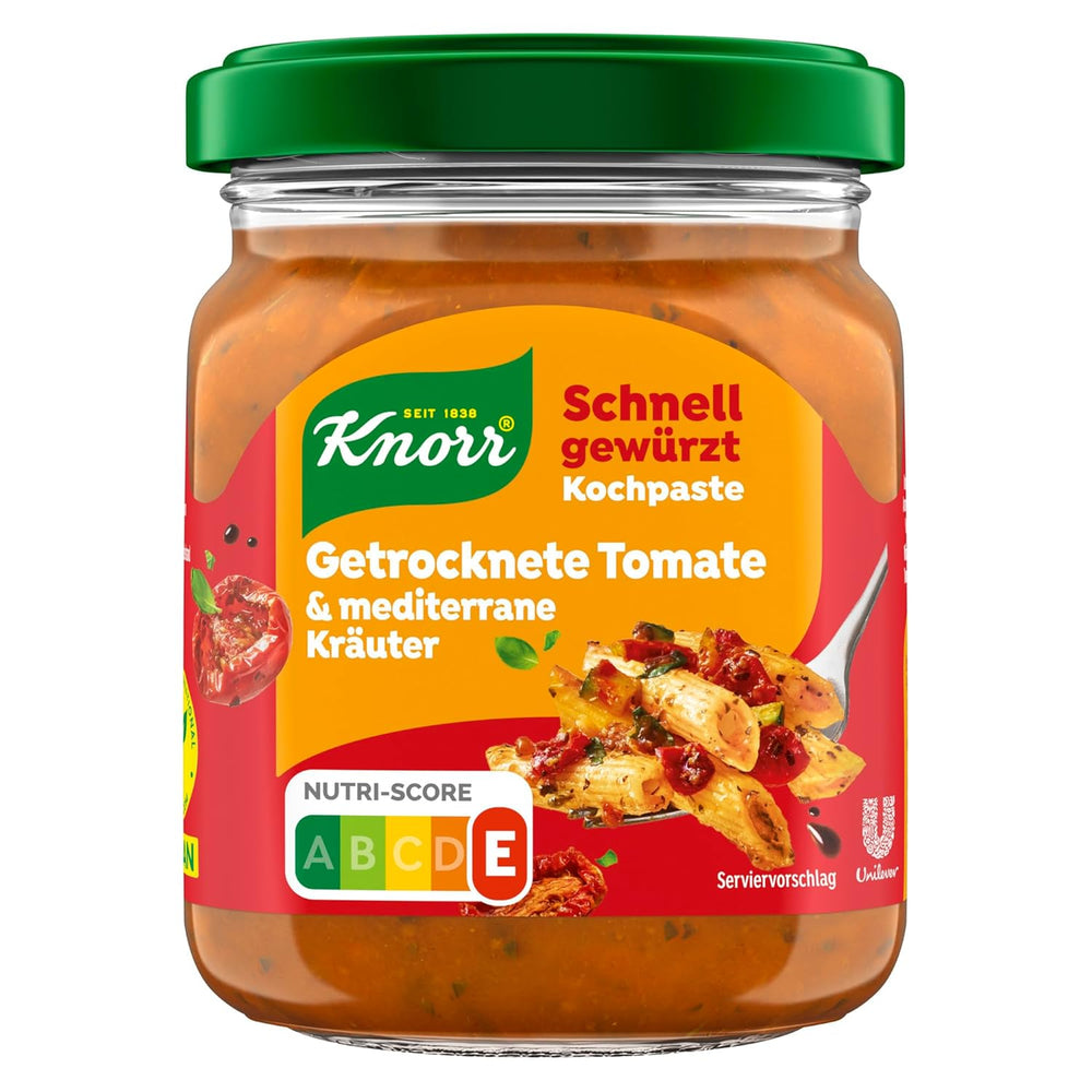 Knorr Schnell gewürzt Kochpaste Getrocknete Tomato & Mediterranean Kräuter einfach & schnell für einen besons intensiven, geballten Gesmack 165 g