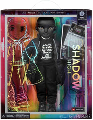 Rainbow High Shadow High - REXX McQueen - Păpușă neagră la modă cu ținută la modă și peste 10 accesorii de joacă colorate - Ideală pentru colecționari și copii cu vârsta cuprinsă între 4 și 12 ani