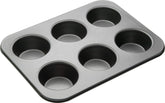 Masterclass Tiefes Muffinblech/Yorkshire Puddingform, 6-Loch-Form Mit PTFE-, PFOA- Und Bpa-Freier Antihaftbeschichtung, Robuster 1 Mm Kohlenstoffstahl, Grau, 35 X 26 Cm Stampi e vassoi per dolci Naty Shop