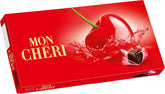 Ferrero Mon Chéri – Ciocolată crocantă, lichior fructat și o cireșă aromată – Cadou de ciocolată de Ziua Îndrăgostiților pentru el și ea – 1 pachet cu 15 bomboane individuale de ciocolată