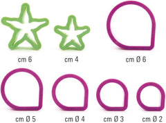 KIT 7 Tagliapasta Rosen-Set, Plastica, viola, 8,5 x 8,5 x 5 cm