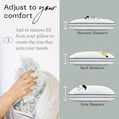 Coop Home Goods Eden Cool pernă reglabilă, dimensiune King, spumă de memorie reglabilă cu infuzie de gel, țesătură Lulltra moale și respirabilă, ideală pentru toți dorminții, ecologică, Perne standard Naty Shop