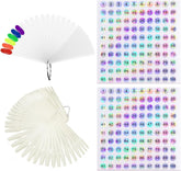 100 de accesorii pentru semnarea unghiilor, șabloane pentru unghii, cap rotund transparent și culoare naturală tip balet, accesorii pentru semnarea unghiilor, vine cu 2 autocolante digitale cu sclipici 1-100