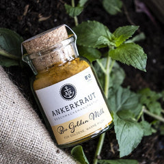 Ankerkraut Bio Golden Milk, Gewürz für goldene Milch, con curcuma, Zimt und Ingwer, 75 g in bicchiere di sughero