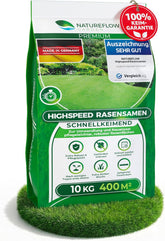 Rasensamen Schnellkeimend Frühjahr – TEST SEHR GUT – Grassamen Schnellkeimend Für Rasen & Rasen Nachsaat 10Kg 400Qm – Rasensaat Für Nachsaat Rasen Frühjahr, Saisonstart, Kräftiges Wachstum