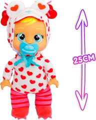 Cry Babies Tiny Cuddles Monster Momo, Plüsch-Baby-Puppe, Tiny Cuddles con pigiama personalizzato eines Monsters, das echte Tränen weint, Kinder ab 18+ Monaten