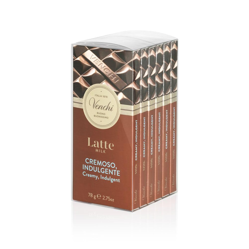Venchi - Set 6 Tavolette Di Cioccolato Al Latte Assortite, 468g - Senza Glutine - Idea Regalo