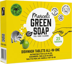 Marcel'S Sapone Verde Pastiglie Lavastoviglie Tutto-in-uno - Pompelmo e Lime - 25 pezzi Detersivi Cucina Naty Shop