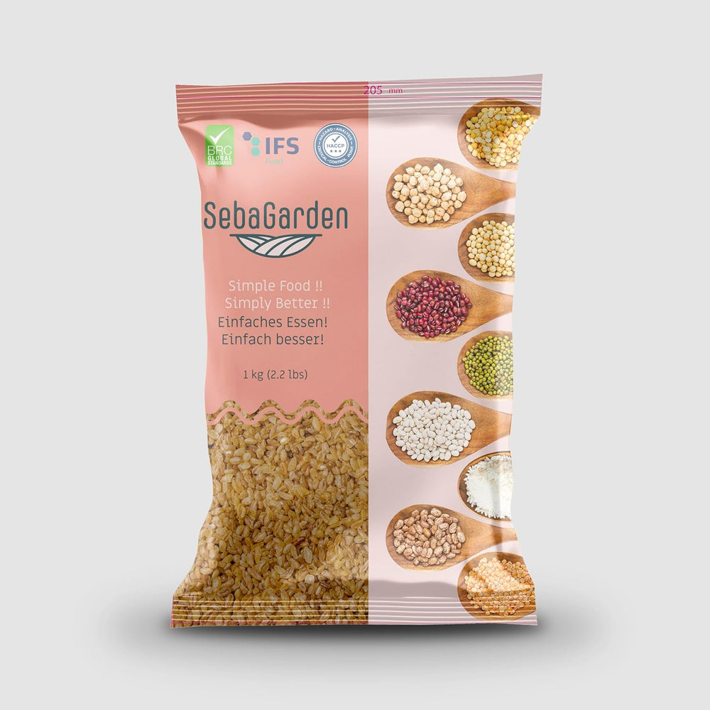 Bulgur di grano fine Seba Garden 1 kg - Autentico bulgur turco macinato a pietra e precotto, tutto naturale, vegano, ricco di fibre, ideale per tabbouleh, zuppe e pilaf