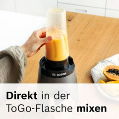 Robot da cucina Bosch Vitapower Serie 4 MMB6174SN, Verbesserte Version, Hochwertige Edelstahl-Klingen, 1.5L Glass Behälter, 0.6L To-Go-Flasche, Spülmaschinenfeste Teile, 30.000 U/Min, 1200 W, Argento Kitchen Naty Shop