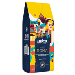 Lavazza, Tales of Roma, boabe de cafea, ideale pentru mașinile de cafea Espresso, cu note de aromă de alune și ciocolată neagră, Arabica și Robusta, 250 grame Cafea Naty Shop 250 grame Roma