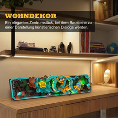 Kit de construcție cu plăci de dragon mitic pentru adulți, jucărie de construcție artistică 3D Divine Loong cu lumini LED și flori, kit de model DIY cu relief de dragon, cadouri creative și decorațiuni (1676 piese)