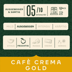 Jacobs Kaffeebohnen Café Crema Gold, vollmundig & fruchtig, geröstet in Bremen, Intensität 5/10, Kaffee ganze Bohnen, 1 kg