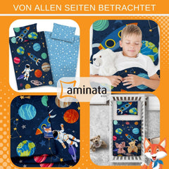 Aminata Kids Biancheria da letto per bambini, spazio esterno, biancheria da letto in cotone - bambini Naty Shop