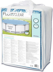 Copertura solare per piscina Bestway Flowclear, Ø 356 cm, per piscine rotonde fuori terra da 366 cm e 396 cm, Blu, 58242