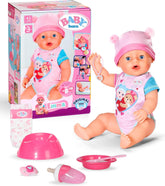 BABY Born Emma - păpușă bebeluș 43 cm - 10 funcții, inclusiv accesorii și saltea - Funcționează complet fără baterii - Potrivită pentru copii cu vârsta de 3 ani și peste