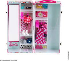 Theo Klein 5801 Barbie Dulap cu șine de haine și compartimente, jucărie pentru copii cu vârsta de 3 ani și peste, include accesorii, multicolor