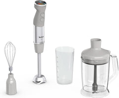 Tefal Quickchef+ 3-in-1 XL Stabmixer/Zerkleinerer/Schneebesen, 1000 W, Geschwindigkeitsregelung intuitivo, Turbo-Taste, Powelix-Messer-Technologie, Edelstahl, Grau, HB67MB30 Kitchen Naty Shop