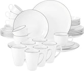Seltmann Weiden - Lido Black Line - set de veselă 36 piese - porțelan (inclusiv 6 căni de cafea)