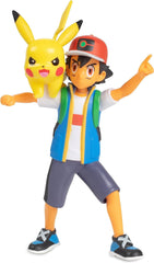 Pronti per la battaglia Pokémon! Set di personaggi da 6 pezzi - Ash da 11,4 cm e Pikachu che lancia, Charmander da 5,1 cm, Rowlet, Piplup, Zorua - Licenza ufficiale - Regalo di Pasqua per bambini, ragazzi e ragazze Action Figure Naty Shop