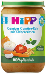 Riso cremoso con verdure e ceci HiPP Organic (6 x 220g), a partire da 8 mesi, 100% vegetale, senza sale aggiunto, con Omega-3, migliore qualità biologica