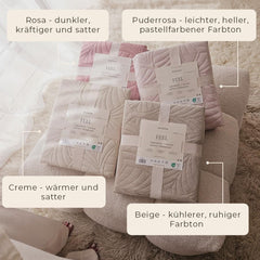 ROOM99 Feel Elegante copriletto in beige 220 x 240 cm Copriletto versatile come copriletto o divano Coperta per letto e divano Stile coperta Ideale come copriletto Velluto Letti e coperte in velluto Besuche den ROOM99-Store