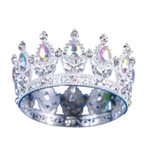 Corona in metallo argentato con pietre