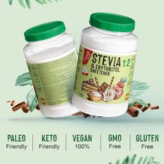 Dolcificante Stevia + Eritritolo 1:2, 1G = 2G Zucchero, 1 Kg Dolcificanti Naty Shop